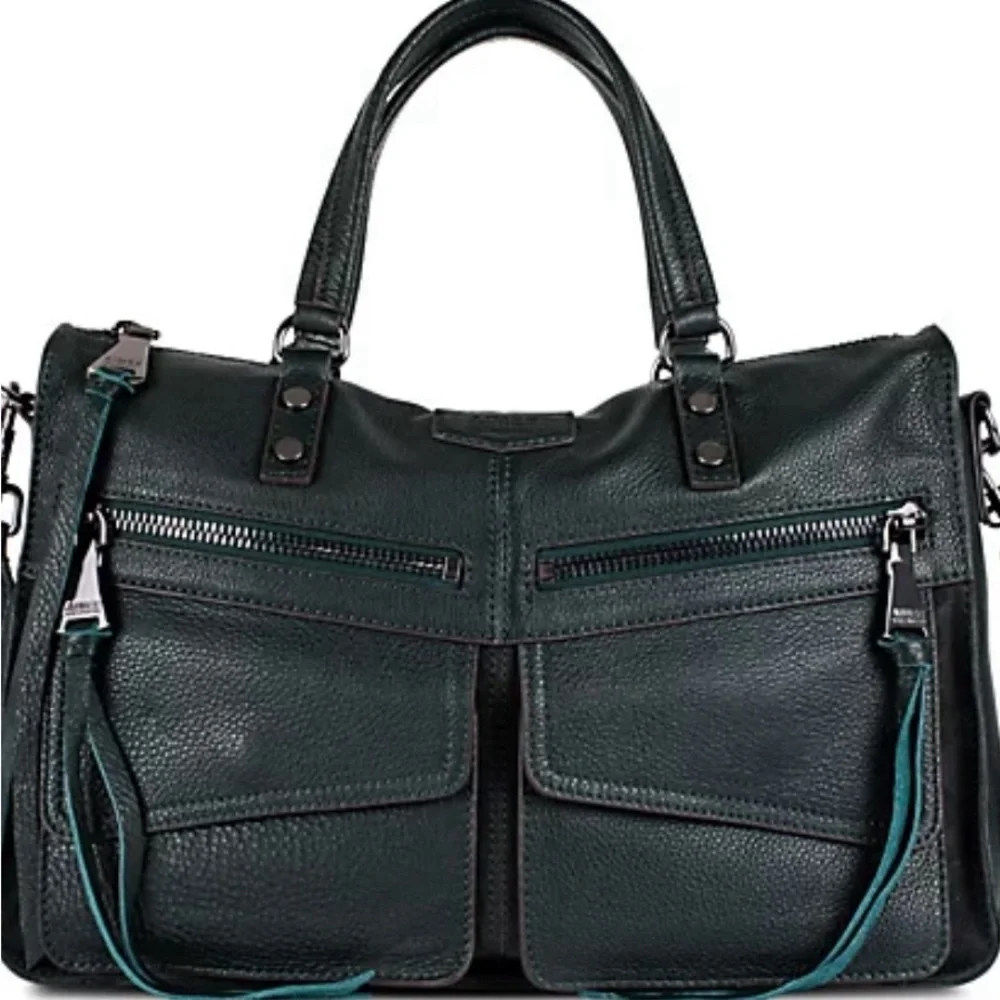 Aimee Kestenberg women’s leather satchel in Majestic Green. - Picture 1 of 16